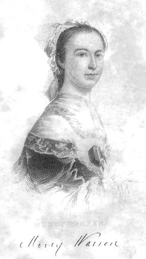 Black and white portrait of Mercy Warren