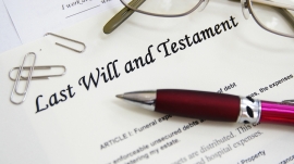 Last will and testament text on paper Gilbert Law AZ